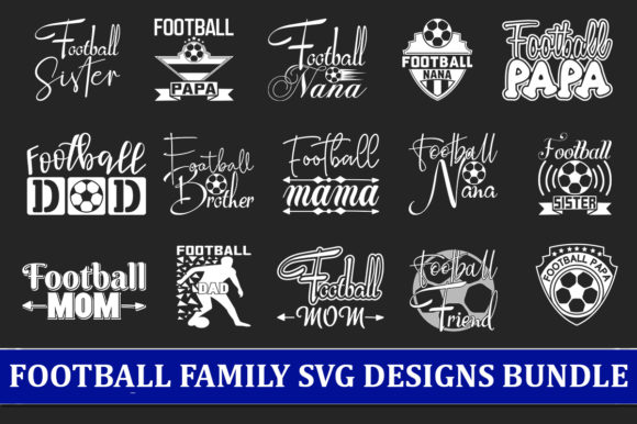 20 Football Family Quotes Designs Bundle Graphics for Crafts