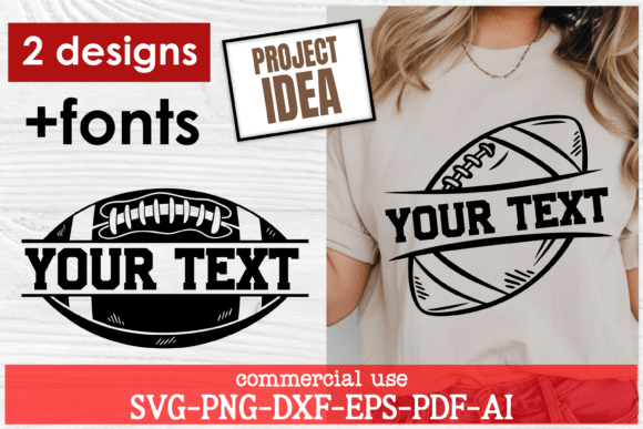 American Football Ball SVG - Monogram for Crafts & Graphics