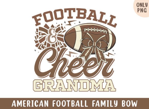 American Football Cheer Grandma Bow: Graphics & Crafts