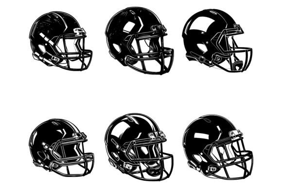 American Football Helmet Silhouette for Graphics & Crafts