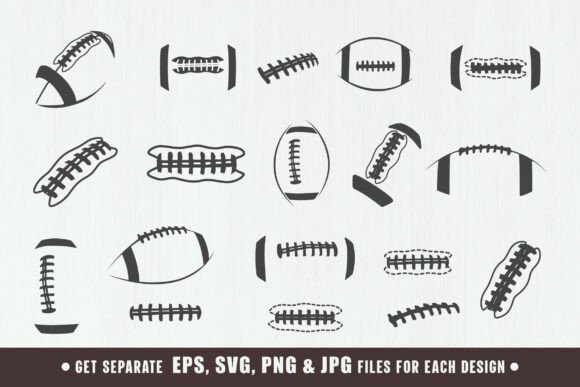 American Football Laces Svg Bundle V02: Graphics & Crafts