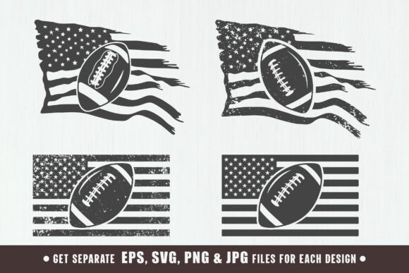 American Football with Flag Svg: Graphics for Crafts & Branding