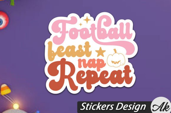 Football Feast Nap Repeat Stickers: Graphics & Crafts for Publishers