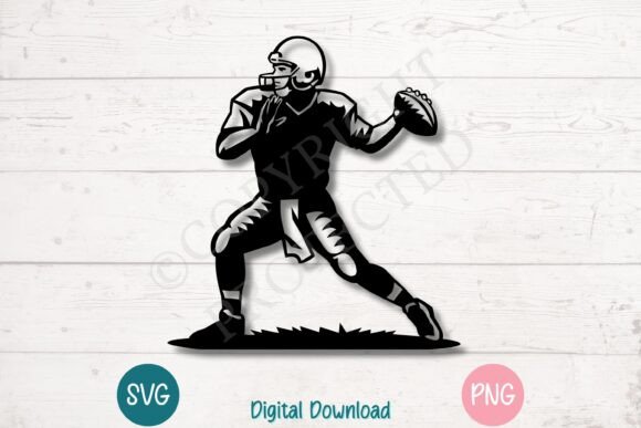 Football Quarterback SVG Cut File: Graphics & Crafts