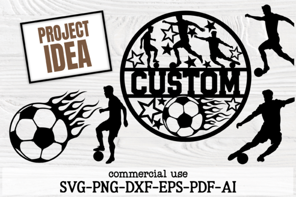 Male Soccer SVG: Football Name Sign For Graphics & Crafts