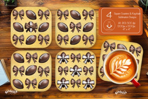 Retro Football Square Coaster Png Bow Review