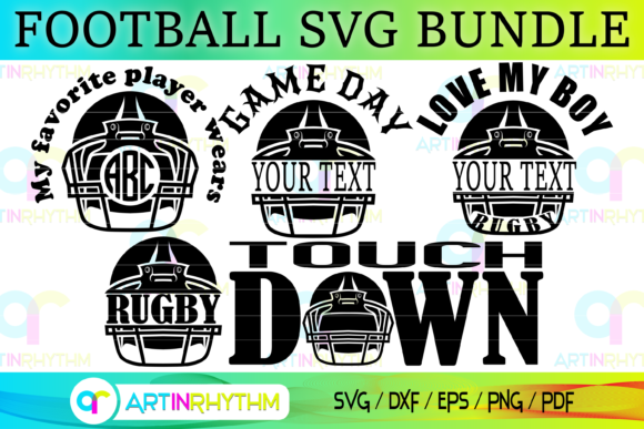 Rugby and Football Monogram SVG Bundle