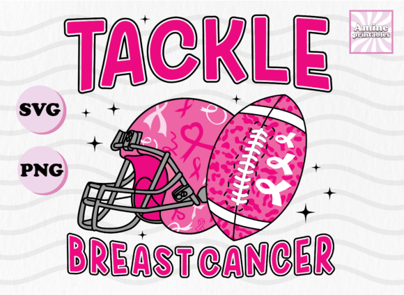 Tackle Breast Cancer Ribbon Football SVG: Craft Graphics