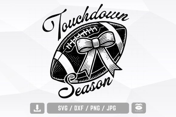 Touchdown Season Svg Football Bow Svg Graphics for Crafts